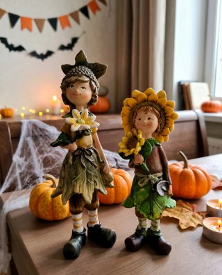 Figuras Duendes Gnomos del Bosque Decoración Otoño