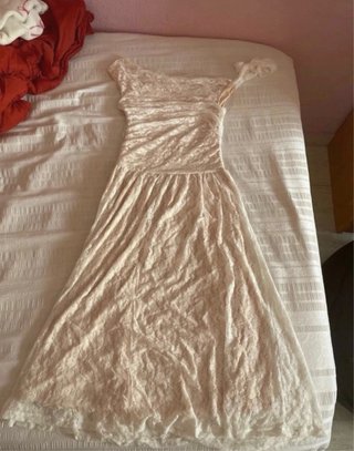 Vestido blanco de encaje Shein