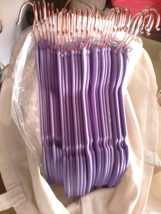 Pack de 25 perchas de terciopelo morado