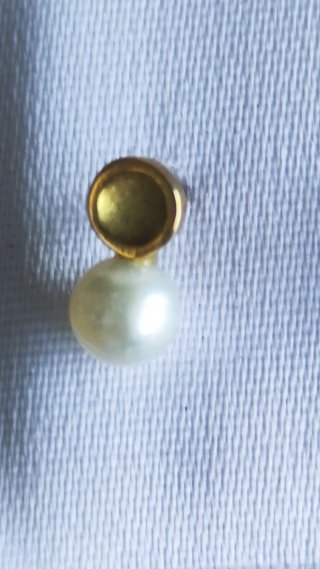 Pendientes bebé oro y perla nuevos