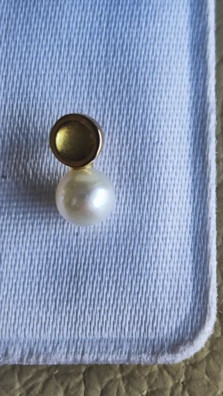 Pendientes bebé oro y perla nuevos