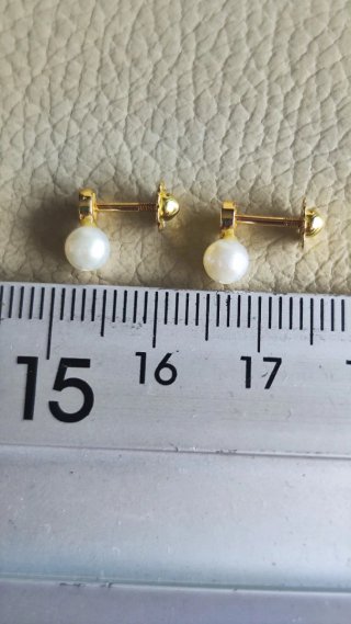 Pendientes bebé oro y perla nuevos