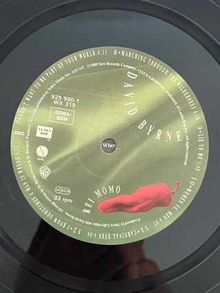 David Byrne Rei Momo LP Vinilo 1989