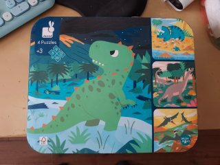Puzzles Janod Dinosaurios 4 piezas +3 años