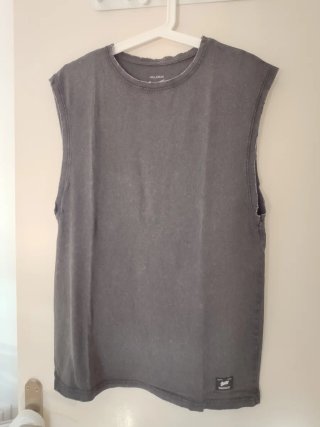 Pull&Bear Camiseta sin mangas gris S