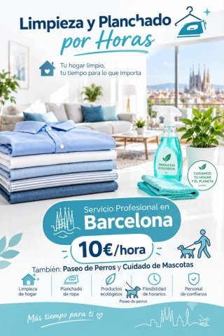 Limpieza y planchado por horas Barcelona