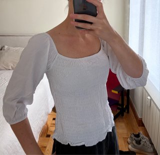 Blusa nido de abeja blanca talla S