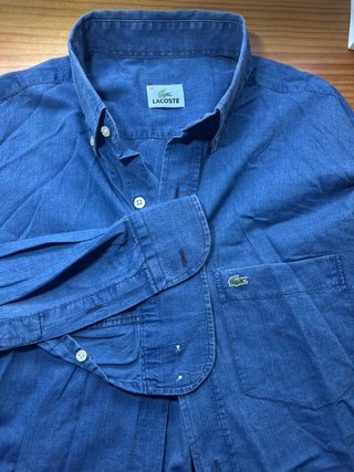Camisa Lacoste azul manga larga Talla M