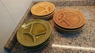 12 Platos de Cerámica Divididos 24cm