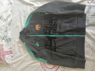 Sudadera FC Barcelona Nike niño gris y turquesa
