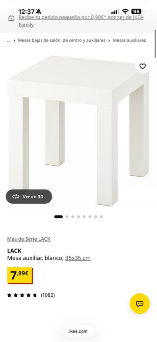 Mesa auxiliar LACK 35x35 cm IKEA