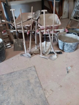 Lote de herramientas de construcción