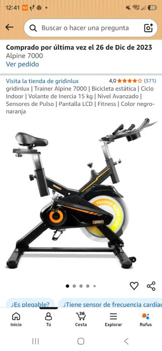 Bicicleta Estática Gridinlux Trainer Alpine 7000