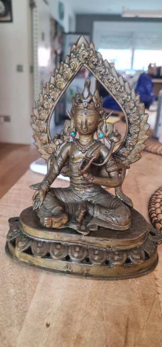 Escultura Buda / Bodhisattva Nepalí en Bronce 2kg