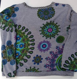Jersey Desigual Gris Estampado Talla S