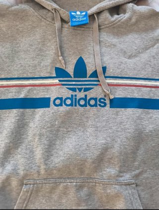 Sudadera Adidas Retro Gris y Azul