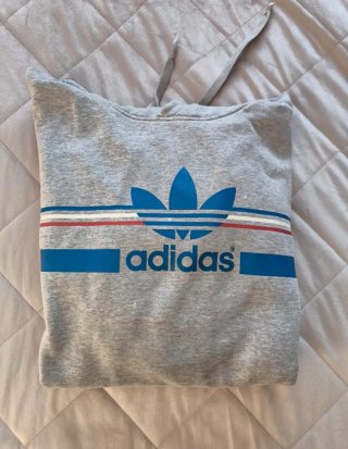 Sudadera Adidas Retro Gris y Azul