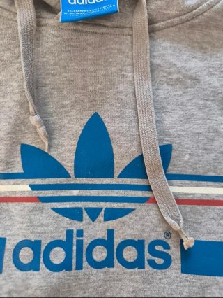 Sudadera Adidas Retro Gris y Azul