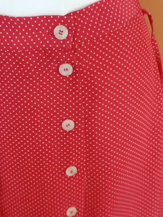 Falda larga roja de Mango