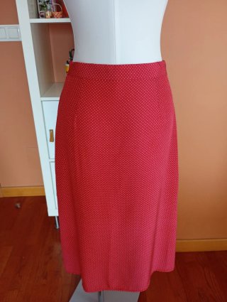 Falda larga roja de Mango
