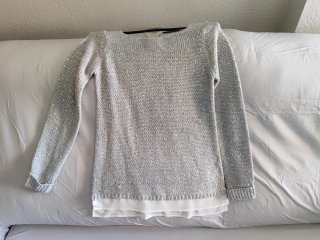Jersey de punto plateado
