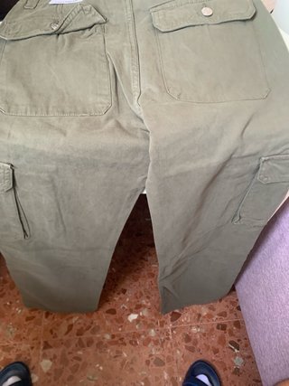 Pantalones Cargo Zara Talla 34 Verde Militar