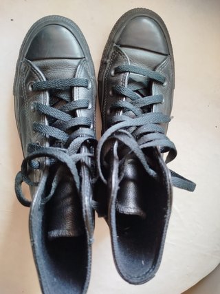 Converse All Star Cuero Negro Talla 36
