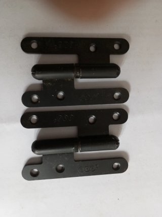 Pernios de Pala Redonda lacado Negro 80 m/m