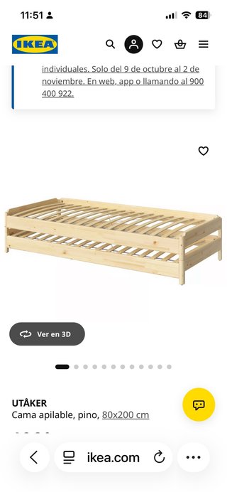 2 Camas apilables IKEA Utåker + 2 colchones
