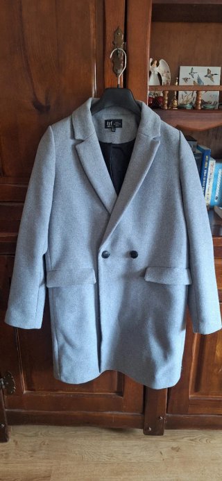 Abrigo de Paño Gris Talla M