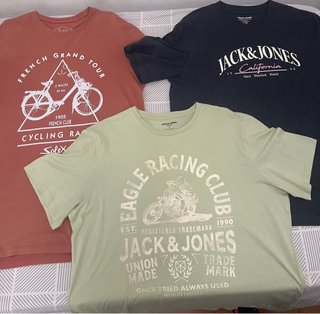 3 Camisetas Jack & Jones Talla XL (una de ellas M)
