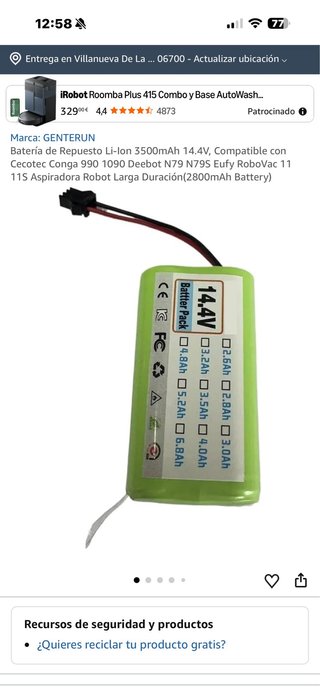 Batería Li-Ion 14.4V 3500mAh Conga