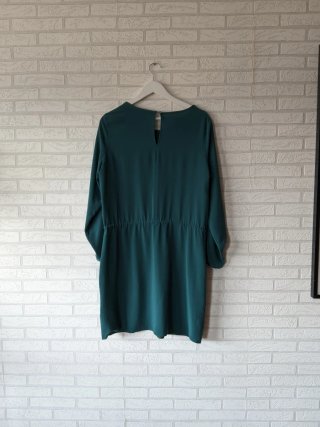 Vestido corto verde petróleo Yessica con cordón 42