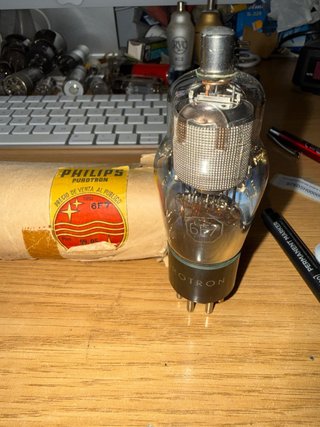 Válvula de Radio Philips Purotron 6F7 nueva