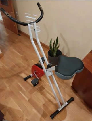 Bicicleta Estática Roja y Gris