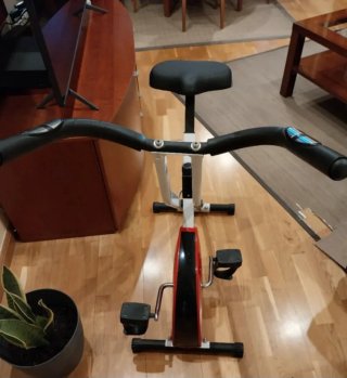 Bicicleta Estática Roja y Gris