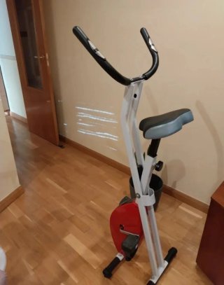 Bicicleta Estática Roja y Gris