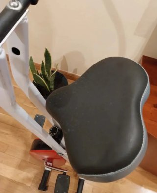 Bicicleta Estática Roja y Gris