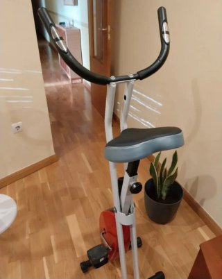 Bicicleta Estática Roja y Gris