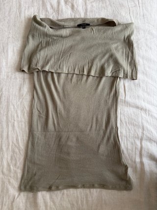 Top Massimo Dutti verde oliva Talla S 100% algodón