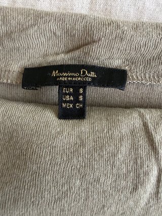 Top Massimo Dutti verde oliva Talla S 100% algodón