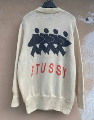 Maglione Stussy Uomo Beige/Rosso M