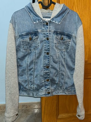 Chaqueta Tejana con Mangas y Capucha Gris