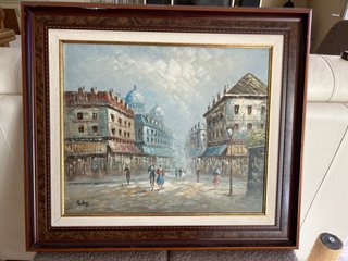 Pintura al óleo de paisaje urbano
