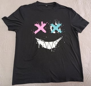 Camiseta Negra Estampada Talla XL