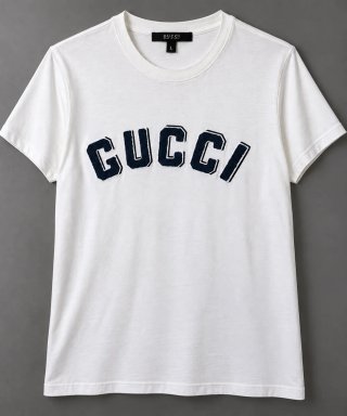 Camiseta GUCCI Logo Bordado Blanca Talla M/L
