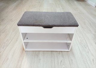Banco Zapatero SoBuy Blanco y Gris