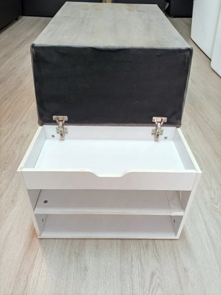 Banco Zapatero SoBuy Blanco y Gris