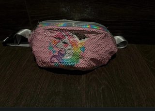 Riñonera infantil unicornio lentejuelas