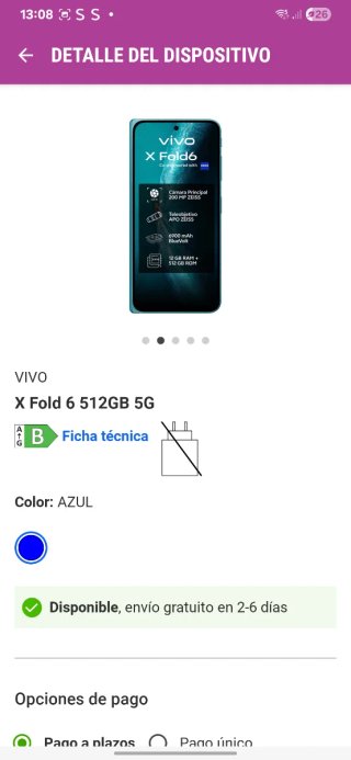 Vivo X Fold6 512GB 5G Blu